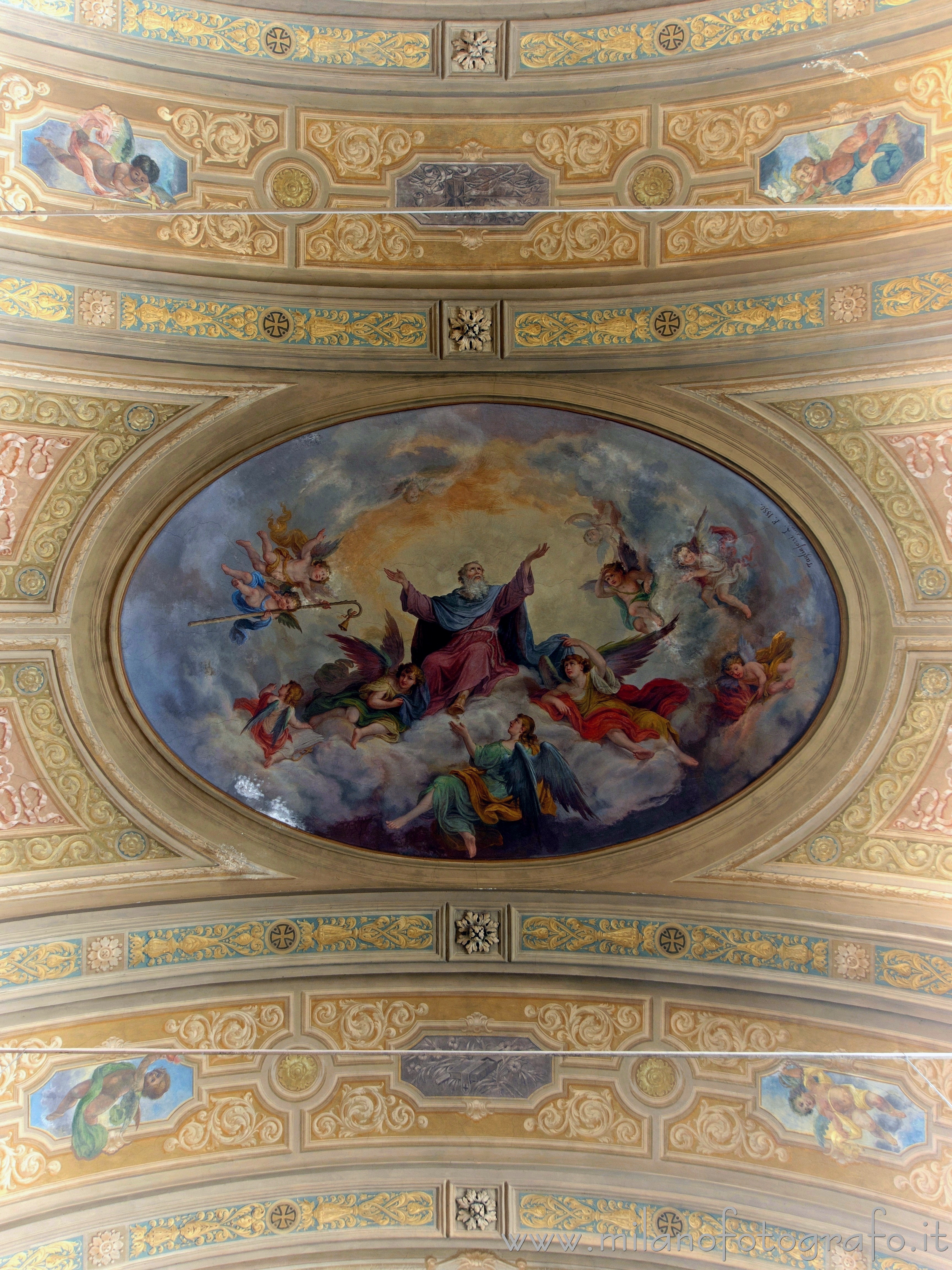 Busto Arsizio (Varese) - Parte centrale della volta della navata della Chiesa di Sant'Antonio Abate - Foto a piena risoluzione